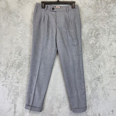 Juicy Couture Pants Womens 4 Gray Wool Pleated Cuffed Dress Trousers JG005180