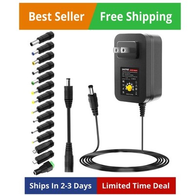 30W Universal Power Supply 3V 4.5V 5V 6V 7.5V 9V 12V Adjustable Variable AC/D...