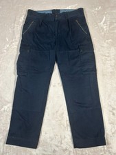 VTG 90s Polo Ralph Lauren Cargo Pants Mens 38x30 Navy Blue Zip Pocket Utility