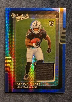 Panini Donruss Threads 2025 Ashton Jeanty #DTBH-AJY Raiders RC Blue Hyper Prizm