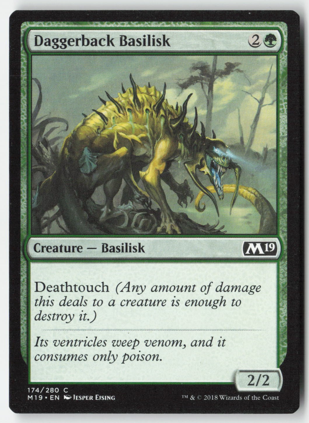 MTG - Daggerback Basilisk #174 - Regular - M19 Core Set 2019