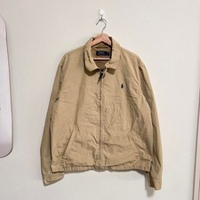 Polo Ralph Lauren Harrington Zip Up Khaki Lightweight Cotton Jacket Mens Size XL