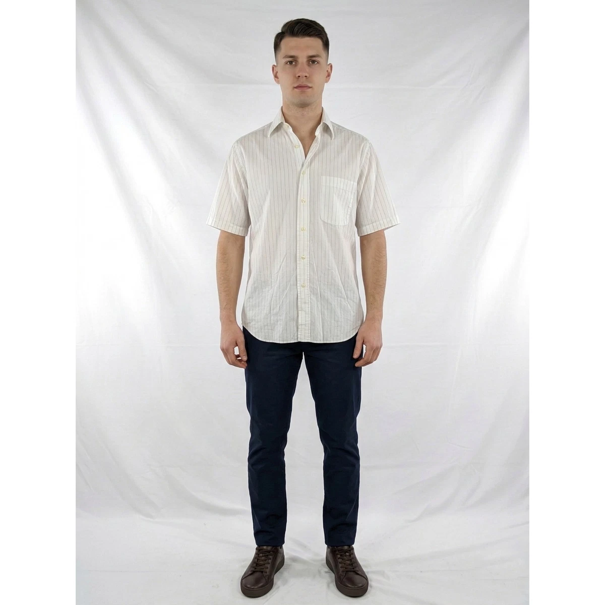 Double TWO Camicia Uomo Maniche Corte A Quadri – 100% Cotone, Vestibilità Classica, Tasca Sul Petto, Taglie M-5XL, Colori Blu, Rosso, Arancione, Giallo