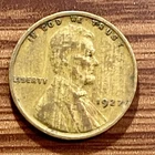 1927-P Lincoln Wheat Cent Monster Woody Error Wood Grain Improper Alloy Mix
