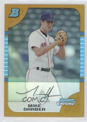 2005 Bowman Chrome First Year Gold Refractor 21/50 Mike Garber Rookie RC 0o9