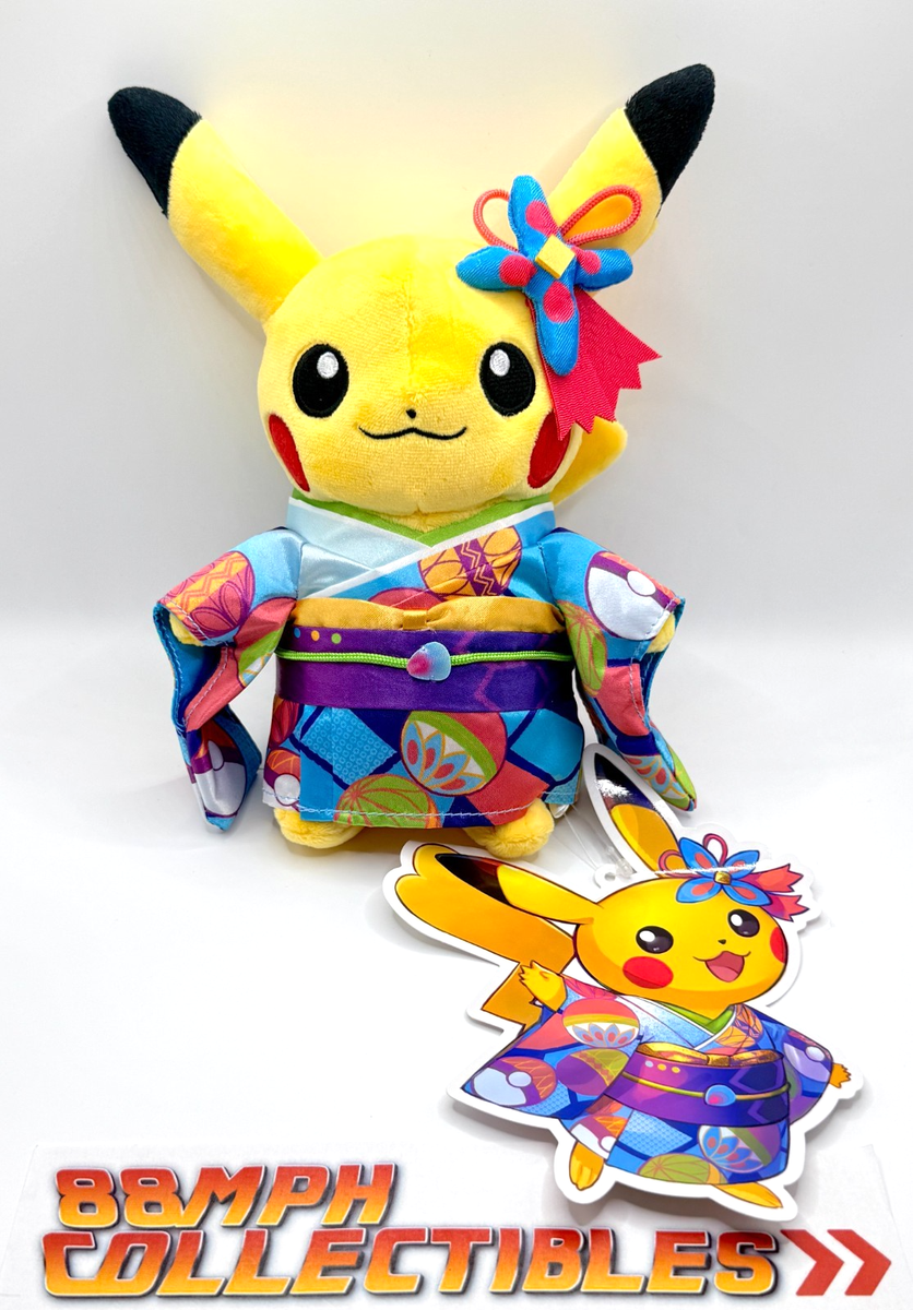 NEW Kanazawa POKEMON CENTER Pikachu Plush Toy Kaga KIMONO - Ships
