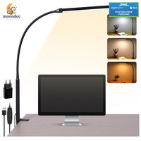 Schreibtischlampe LED Klemmbar Dimmbare Mit USB Schwarz Tischlampe