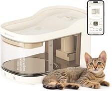 Wireless Smart Pet Water Fountain Weight Sensing 95oz Filtration Rechargeable