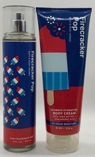 2 Bath Body Works FIRECRACKER POP Cream and Fragrance Mist 8 oz NEW Set of TWO