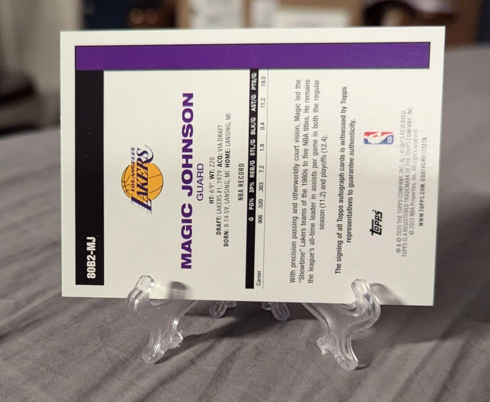 2025-26 Topps Magic Johnson 1980-81 Auto #80B2-MJ - Image 3 of 3