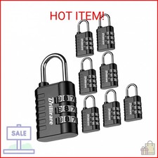 Brillirare 8 Pack Combination Lock, 3-Digit Waterproof Keyless Padlock, Zinc All