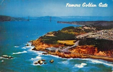 Vtg Postcard Famous Golden Gate Air View CA California