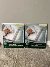 Lot of 2 - Wilson Jones View-Tab Transparent Index Dividers 8-Tab