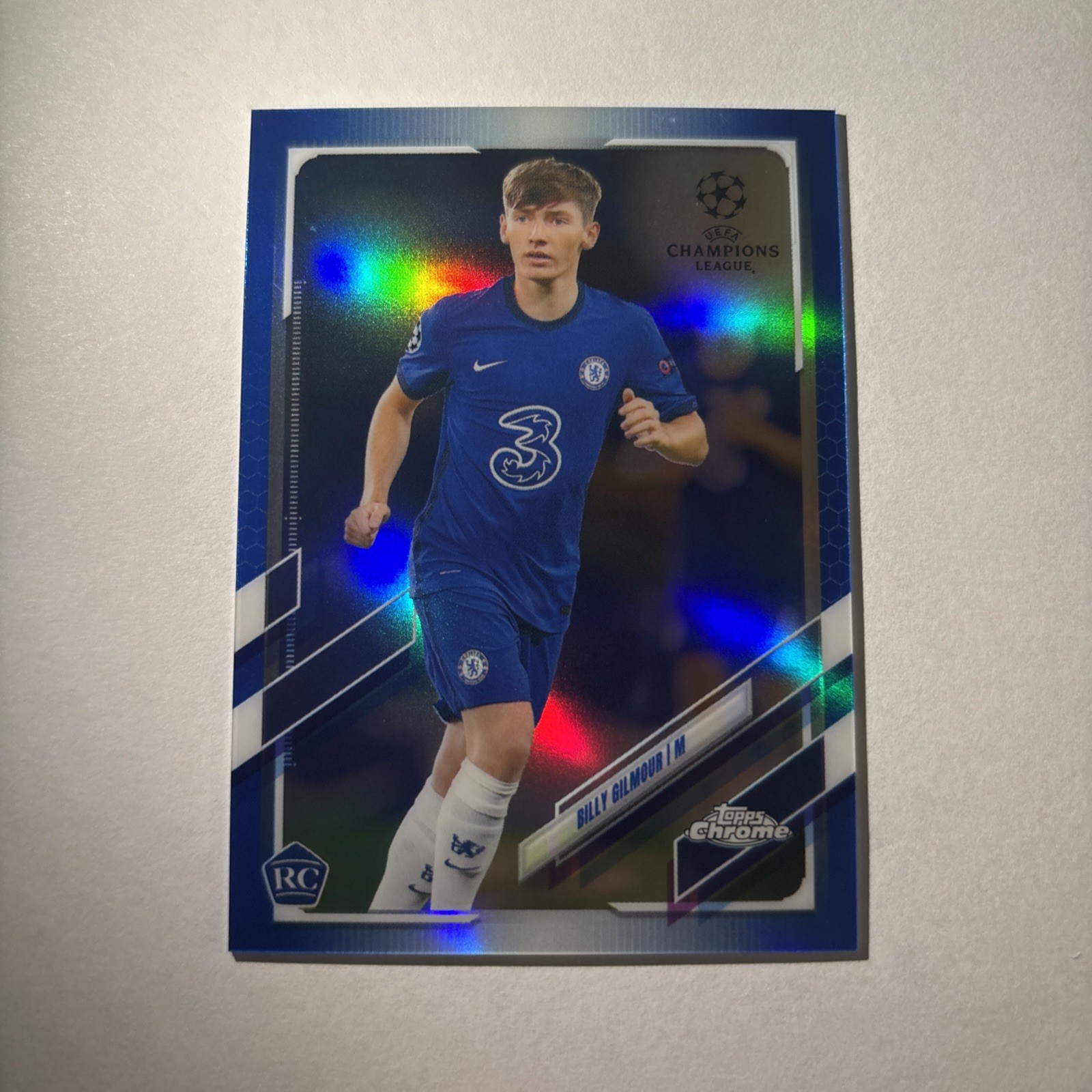 2020-21 Topps Chrome UCL Blue Refractor /150 Billy Gilmour #66 RC Color Match
