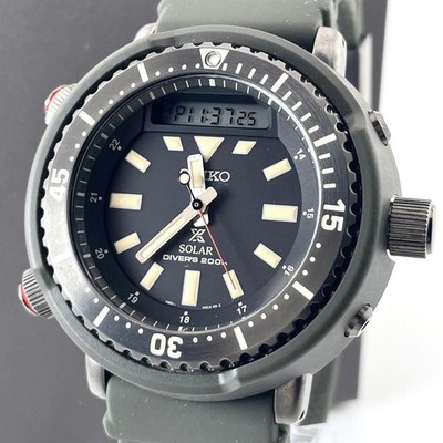 SEIKO PROSPEX SNJ031P1 UHR Solar Diver 200m dunkelgrünes Zifferblatt Edelstahl