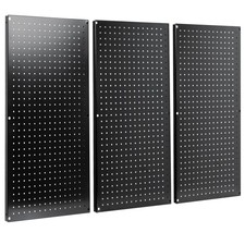 VIVO Black Steel Wall Mounted 48" x 32" Pegboard (3 Panel System)