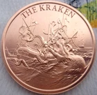 1 oz. THE KRAKEN #9 Cryptozoology Series .999 fine copper round