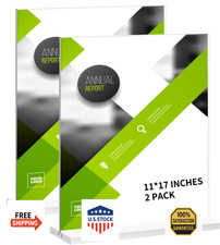 BeapTcely 2 Pack 11x17" Acrylic Sign Holder, Clear T-Shaped Tabletop Display