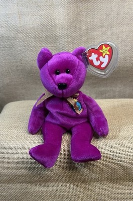 Ty Beanie Babies Millennium Bear Plush Toy - Purple