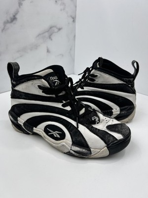 Vintage Reebok SHAQNOSIS Shoes Mens Size 6 Black White Retro Basketball Mid Top