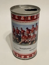 Karlsberg World Cup soccer Soviet Union empty beer can, straight steel, Germany