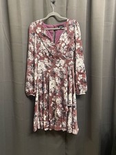 Lulus Lunette Dusty Purple Floral Print Midi Wrap Dress Size S
