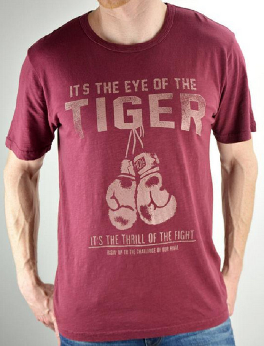 Lyric Culture 'Eye of Tiger' Burgundy Tee, Siz XL, MSRP $48