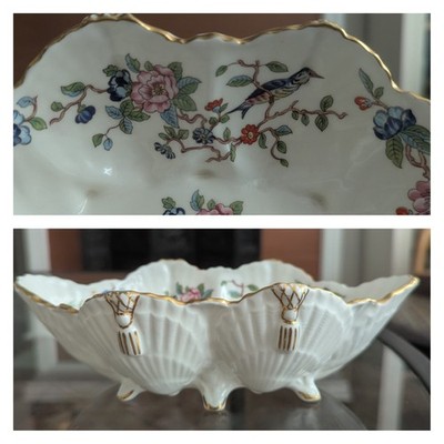 Aynsley Pembroke Porcelain Repro 18th Cen Design Shell Serving Bowl Scallop Art