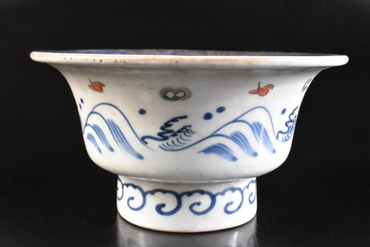 蓝色日本古董碗| eBay