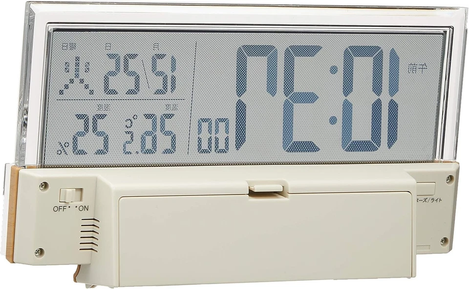 SEIKO Alarm Clock SQ782B Temperature / Humidity See-through LCD Wood Grain Japan - Image 3 of 4