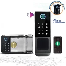 IP66 Waterproof Tuya WiFi Fingerprint Smart Door Lock Bluetooth Card Rim Lock
