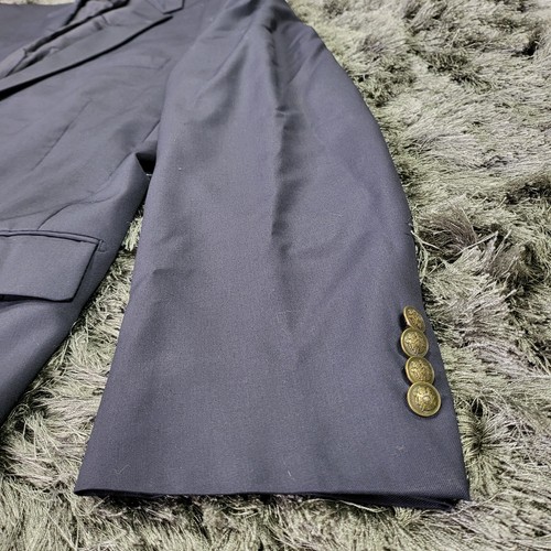Paul Fredrick Blazer Giacca Uomo 52 Lungo Blu Lana Monopetto Tacca Bavero - Foto 14 di 19