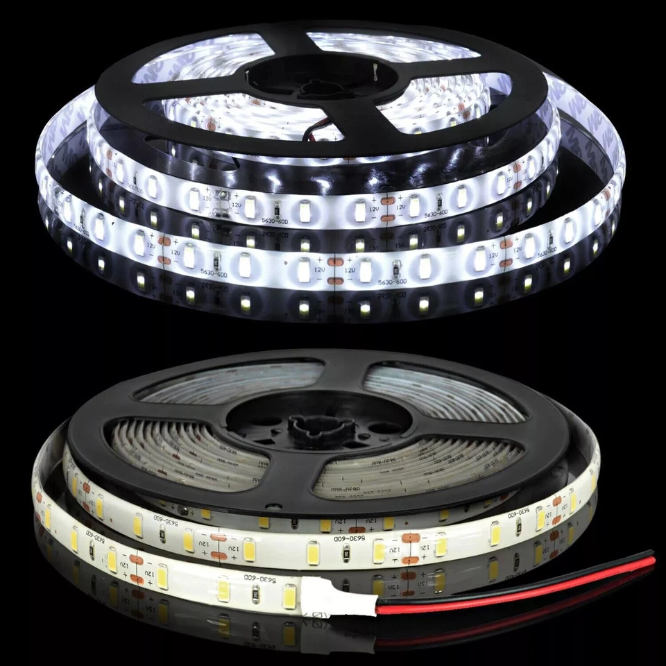 16FT Super Bright Cool White 6000K 5630 SMD 300 LED Strip Lights Flexible DC 12V - Image 4 of 4