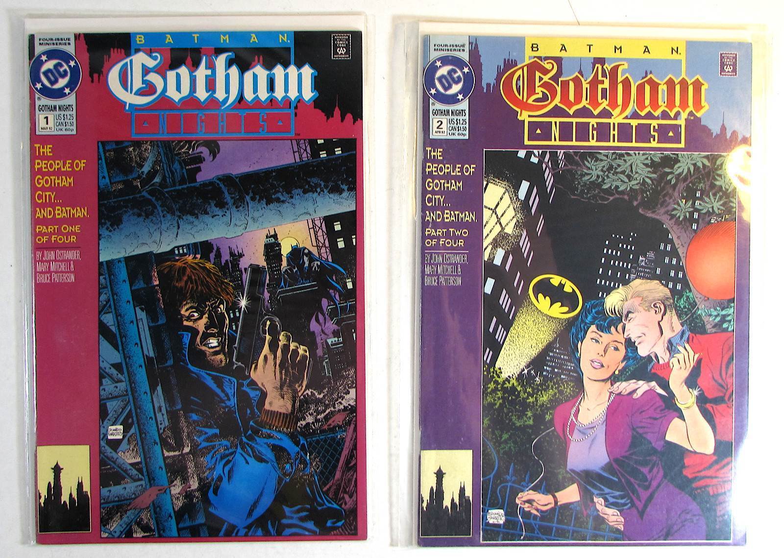 1992 Batman Gotham Nights Lot of 2 #1,2 DC 1st Series Comic Books