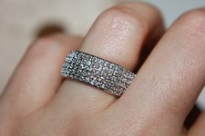 Cz ring gemstone silver gold plate jewelry 5.5 6.75 7.25 cocktail wedding band