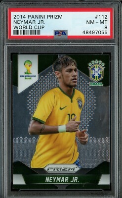 2014 Panini Prizm World Cup Neymar Jr. Card #112 Graded PSA 8 N