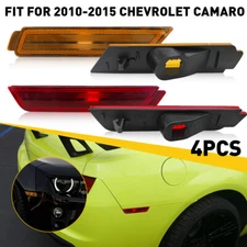 4 PCS For 2010-2015 Chevy Camaro Front Rear Side Marker Signal Lights Reflectors