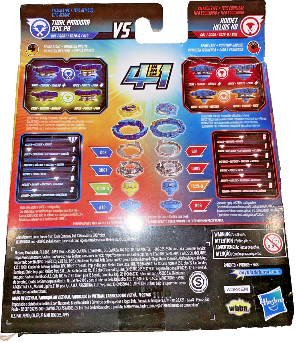Beyblade Burst QuadStrike DUAL PACK 2 Blades (Homet & Tidal