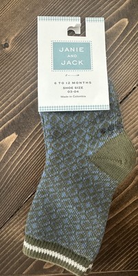 Janie and Jack Boys Socks Green/blue Size 6-12 Months NWT Free Shipping