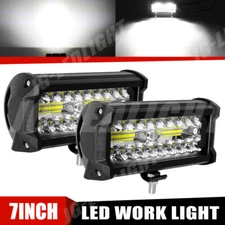 2x 7Inch 30000LM LED Work Light Bar Flood Spot Pod Offroad Fog Driving ATV Truck