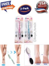 4 In 1 Foot Care Stone Callus Brush Pumice Scrubber Pedicure Exfoliate Pk of 2