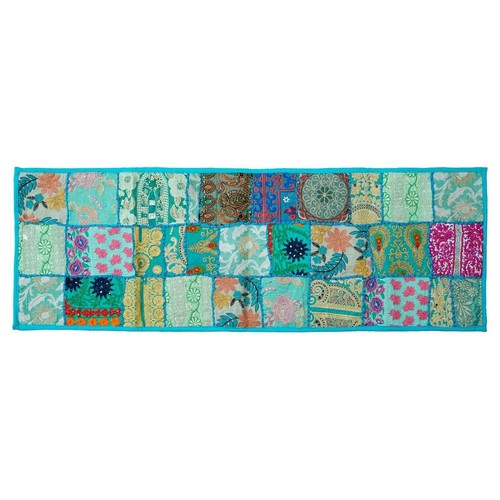 Handmade Cotton Patchwork Table Runner Embroidered Dining Table Tapestry - Picture 15 of 34