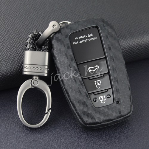 Llavero de coche inteligente cadena para Toyota Camry RAV4 Corolla Prado fibra de carbono - Imagen 3 de 8