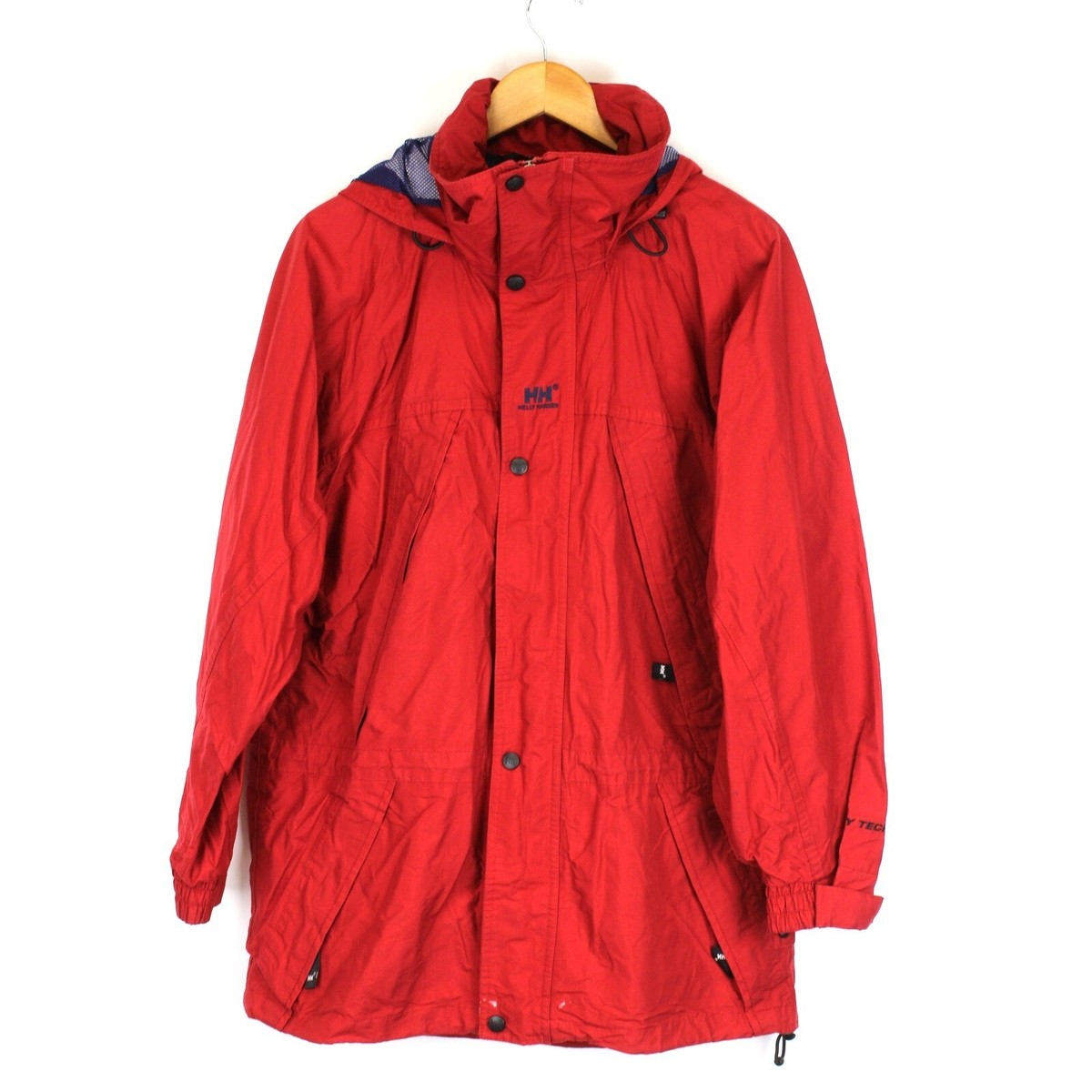 HELLY HANSEN Men's Jacket Size S Hooded Water Resistant Red Nylon