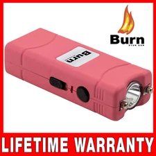 BURN Stun Gun Mini PINK 1901 550 BV Rechargeable Police LED Flashlight 