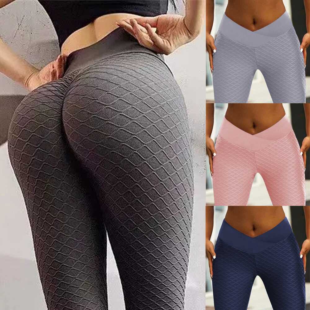 Women Bum Butt Lift Leggings Anti-Cellulite High Waist Push Up Yoga Pants  TikTok