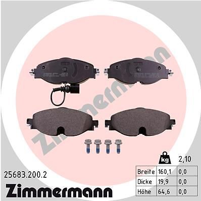 Zimmermann Bremsbelagsatz FüR Audi A3 Q2&3 Seat Leon Skoda VW Golf Vii&Viii Vo.-image