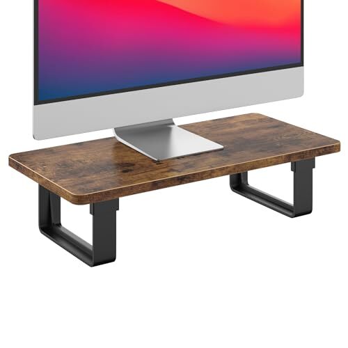 Monitor Stand Riser with 50 LB Capacity, Stable Wood Computer Rustic Brown-image