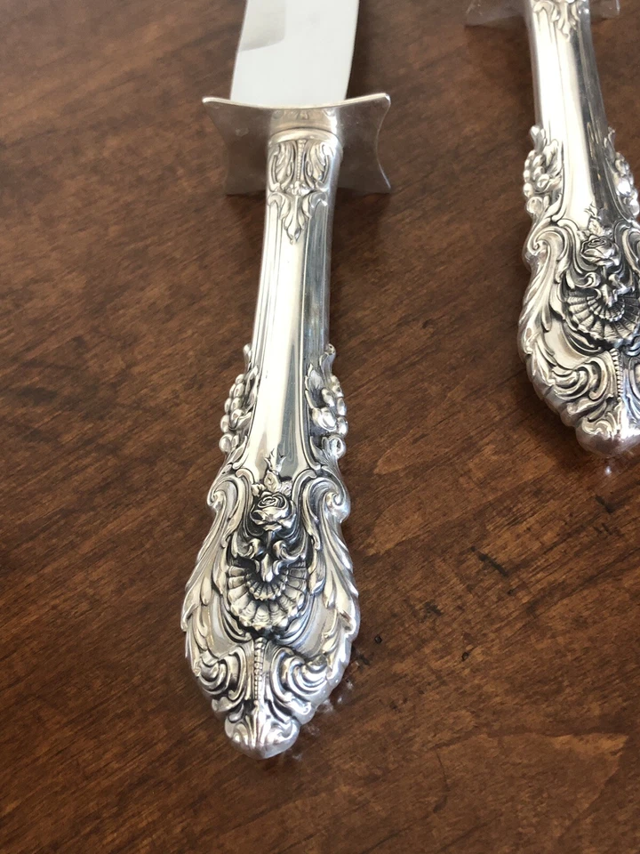 NUEVO Juego de talla de tenedor y cuchillo con mango Wallace Sir Christopher Sterling, ¡REGALO!!  Foto 4 de 4