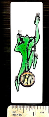 スケートボード Vision Vtg Skateboard Sticker Vtg 1980's Vision Skateboards Green Monster Sticker￼￼-Powell